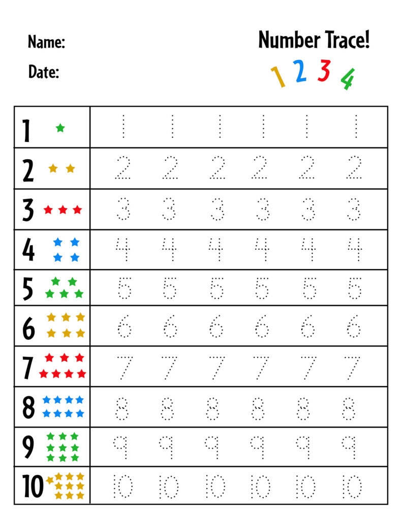 free traceable number worksheets