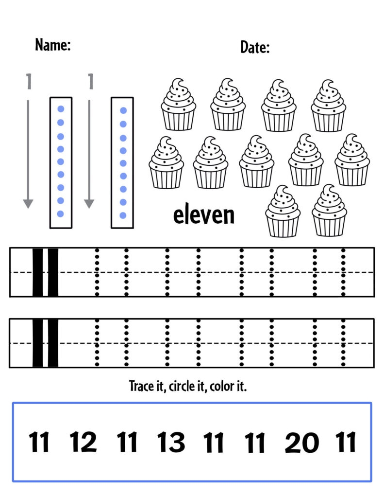 Free Numbers 11 20 Tracing Sheets The Hollydog Blog