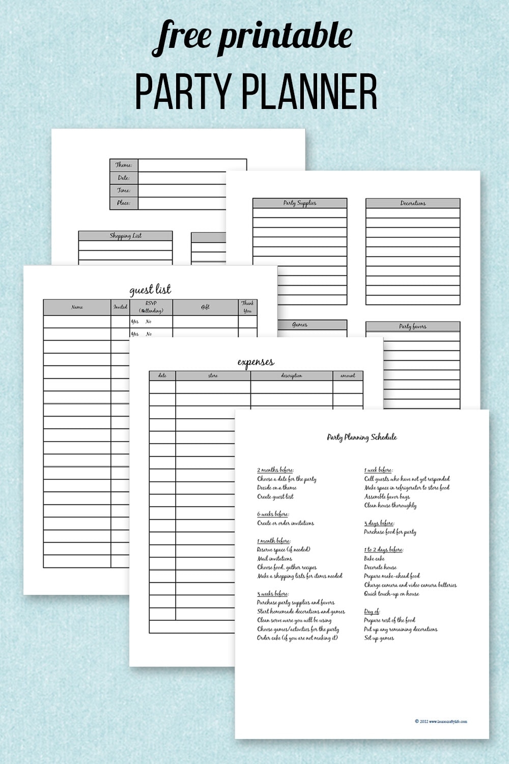 Party Planner Template Pdf Free