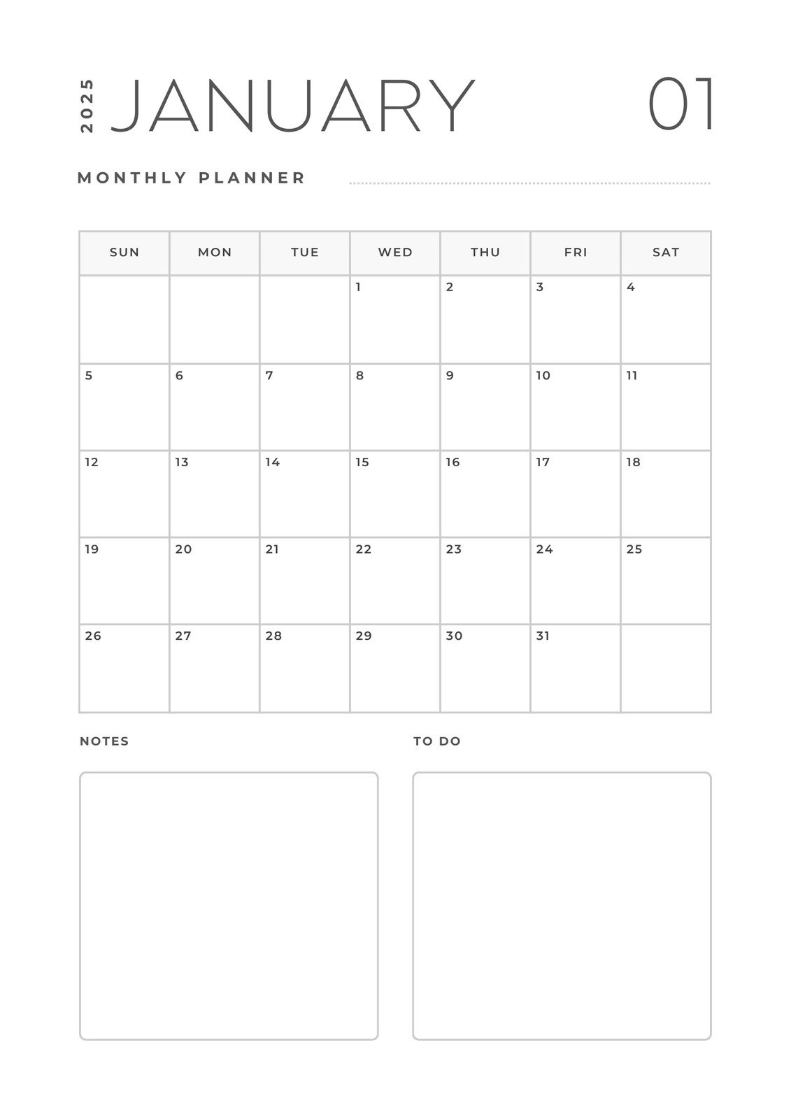 Free Monthly Planner Printable