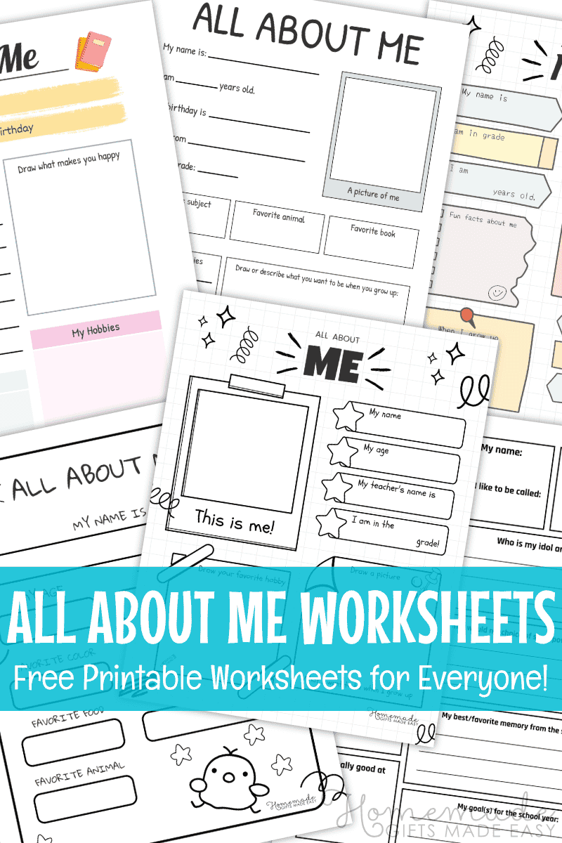 Free Printable All About Me Worksheets For Back To School