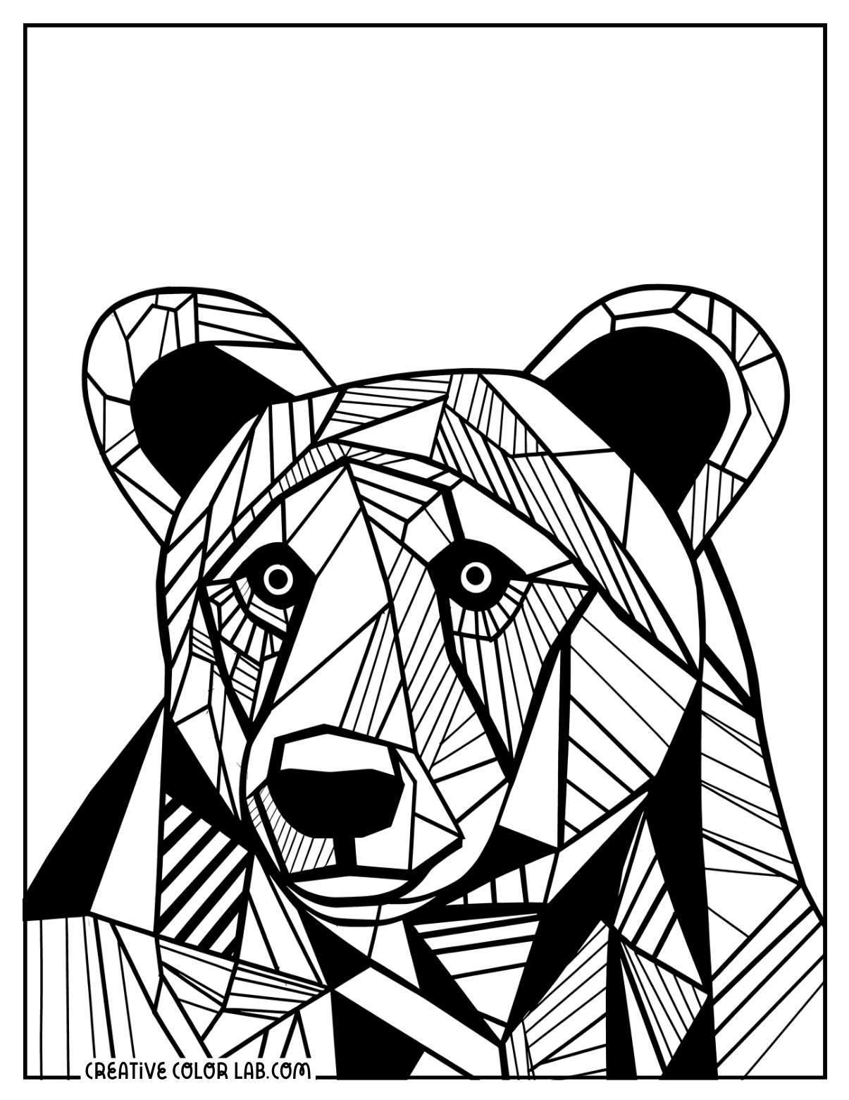 bear coloring book page