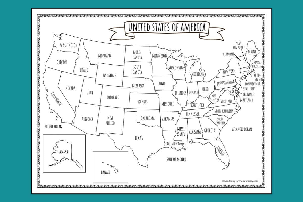 Free Printable Blank Map Of The United States Worksheets Worksheets Library