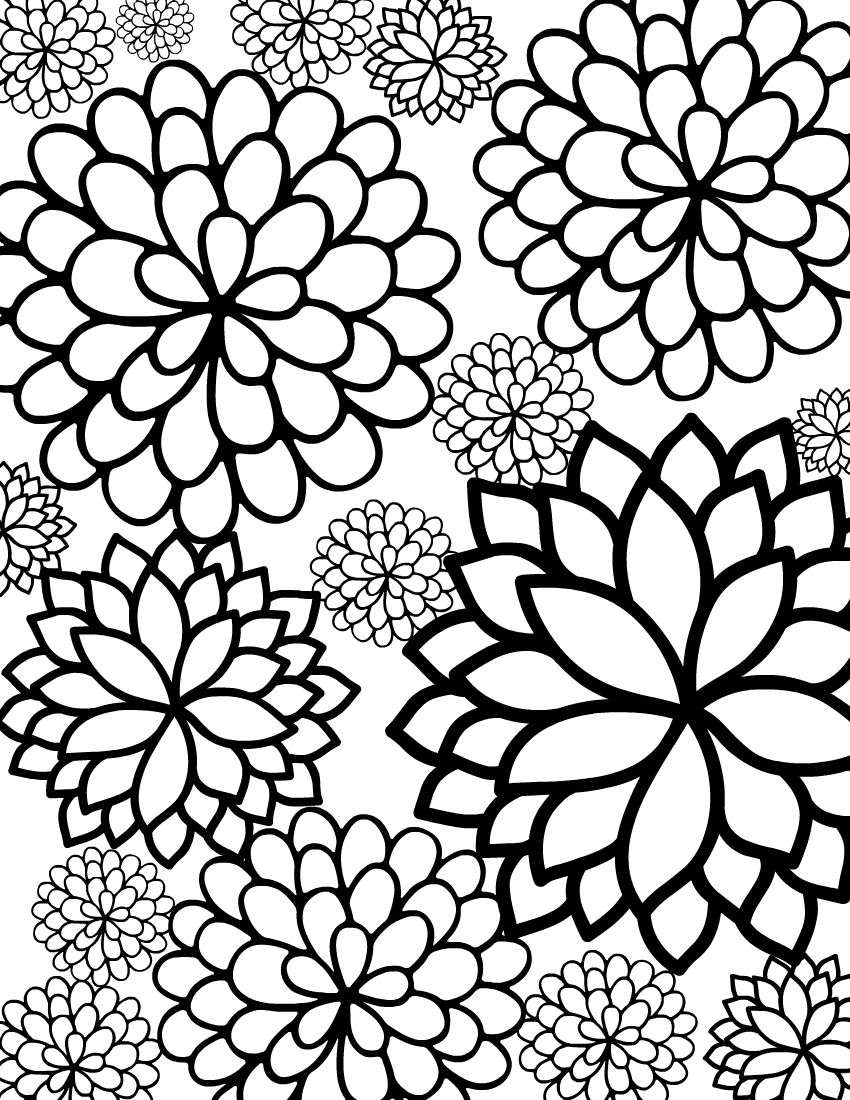 print flower coloring pages