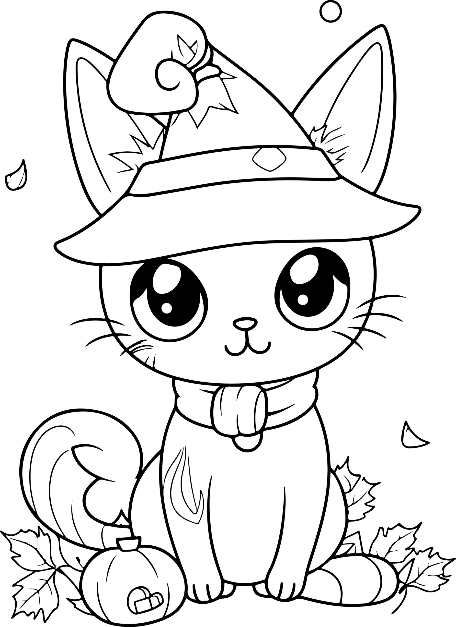 Free Printable Cat Cat In The Hat Pictures To Color Halloween Coloring Book Beautiful Cat Coloring