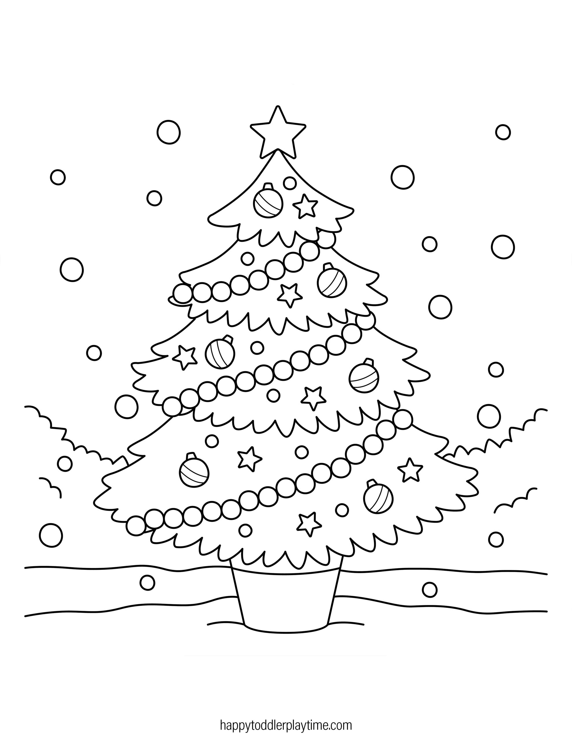 Free Printable Christmas Tree Coloring Pages A Forest Of Fun Happy Toddler Playtime
