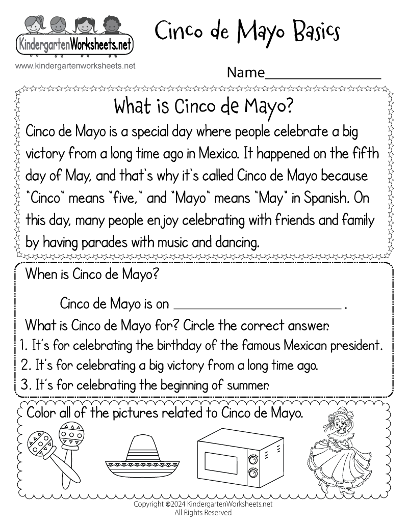 Cinco De Mayo Worksheets Free