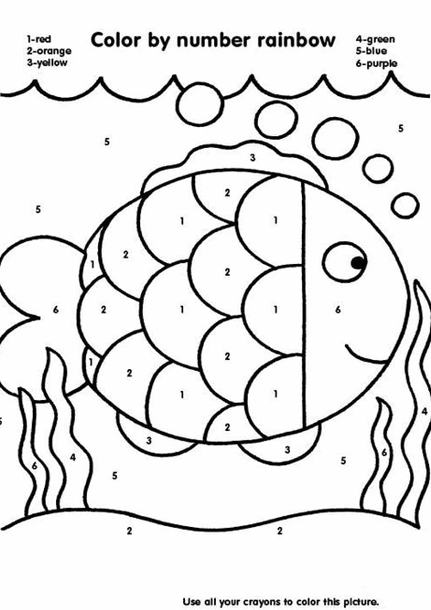 kindergarten worksheets color by number