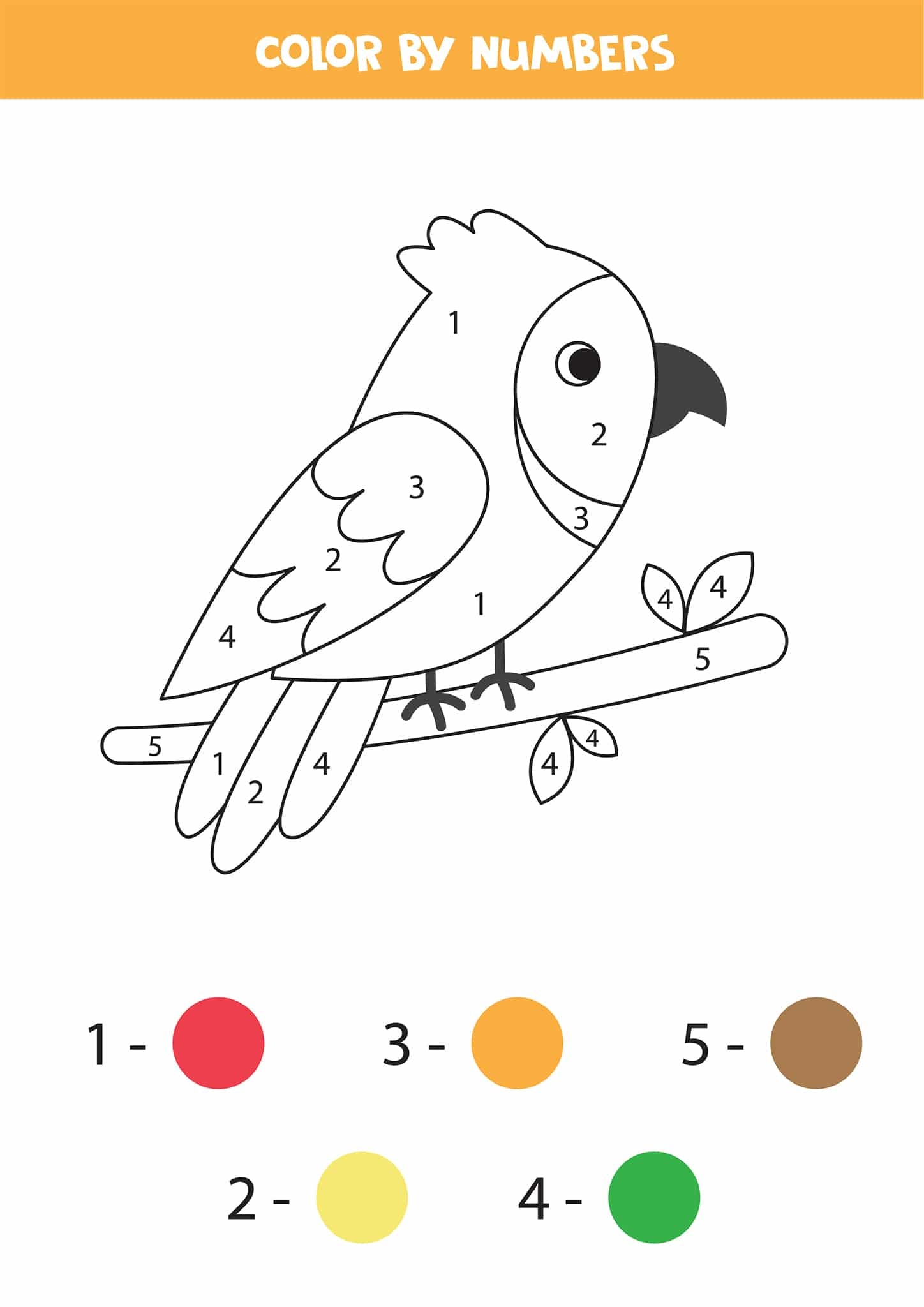 Free Printable Easy Color By Number Worksheets For Kindergarten