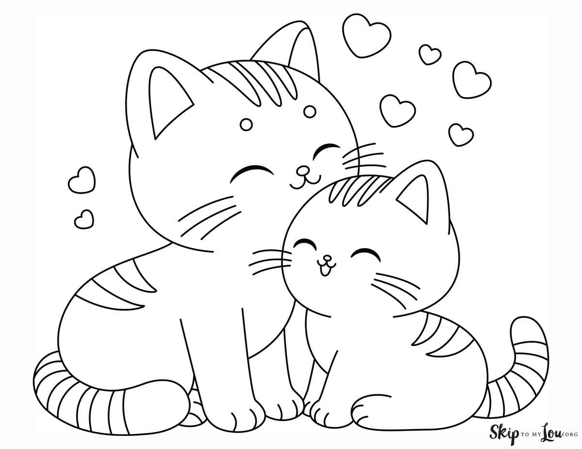 Free Printable Cute Kitten Coloring Pages Skip To My Lou
