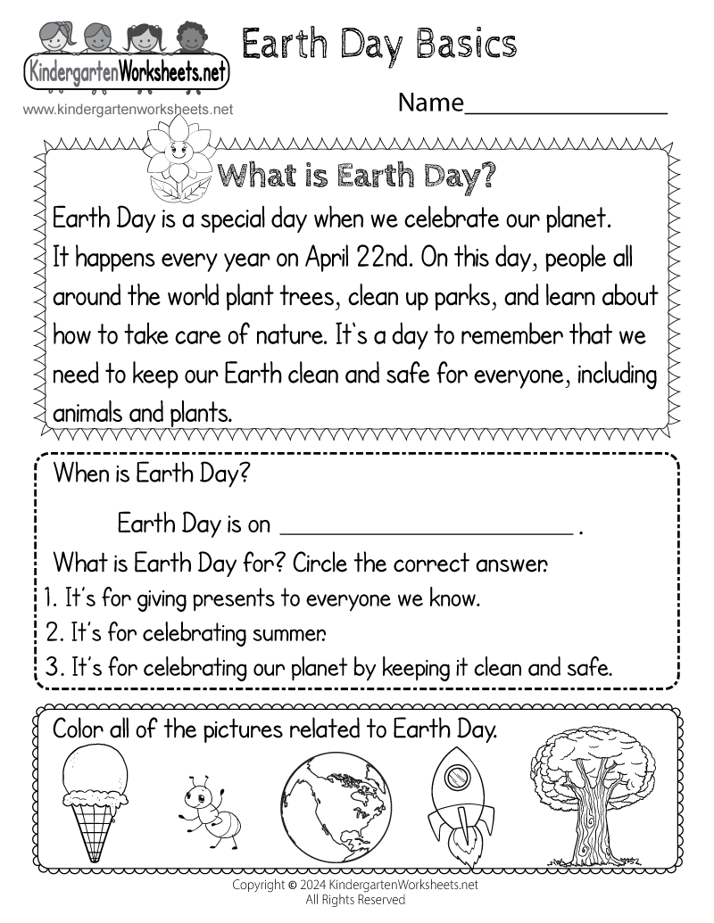 Earth Day Worksheets Free