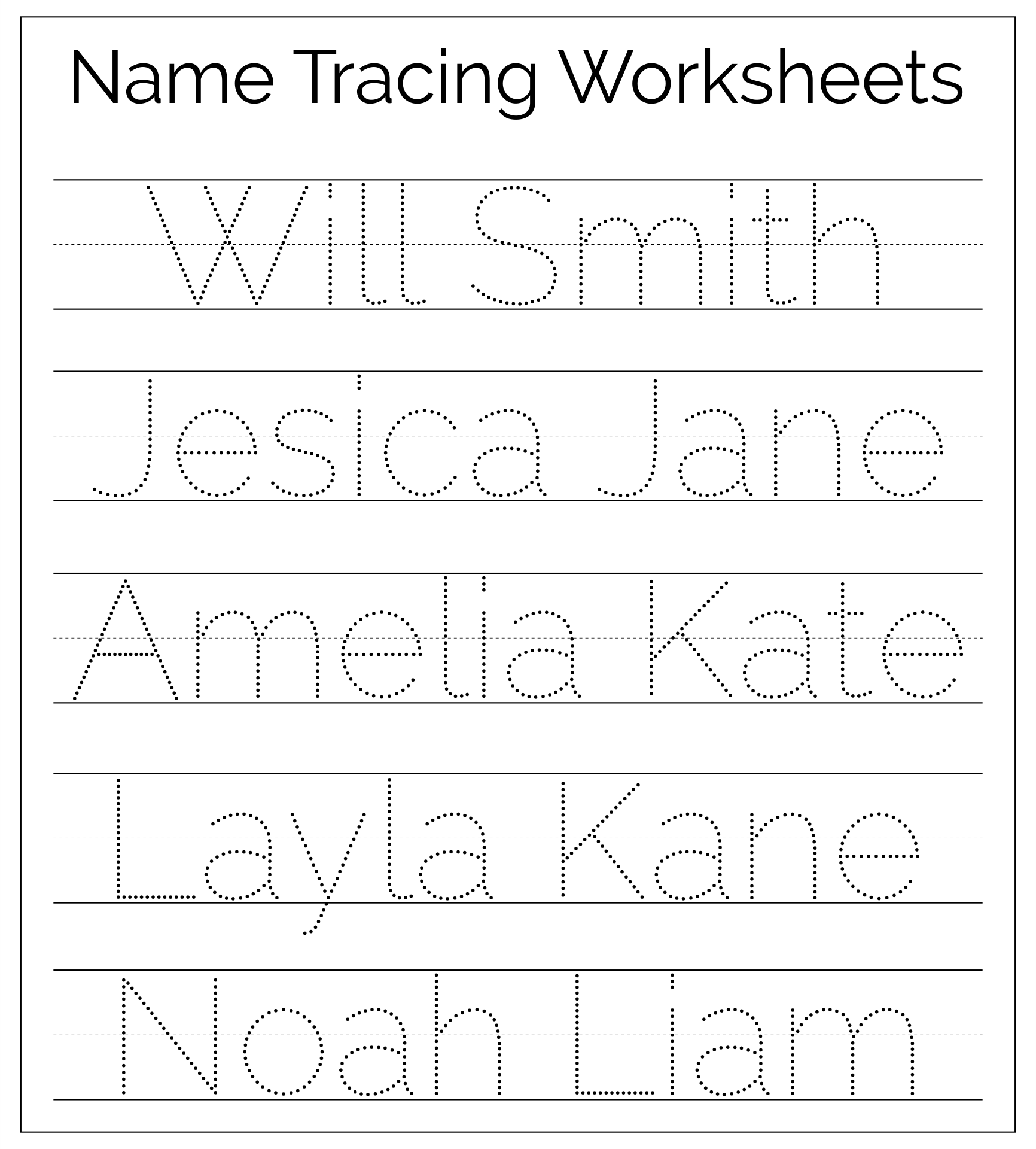 free name handwriting worksheets