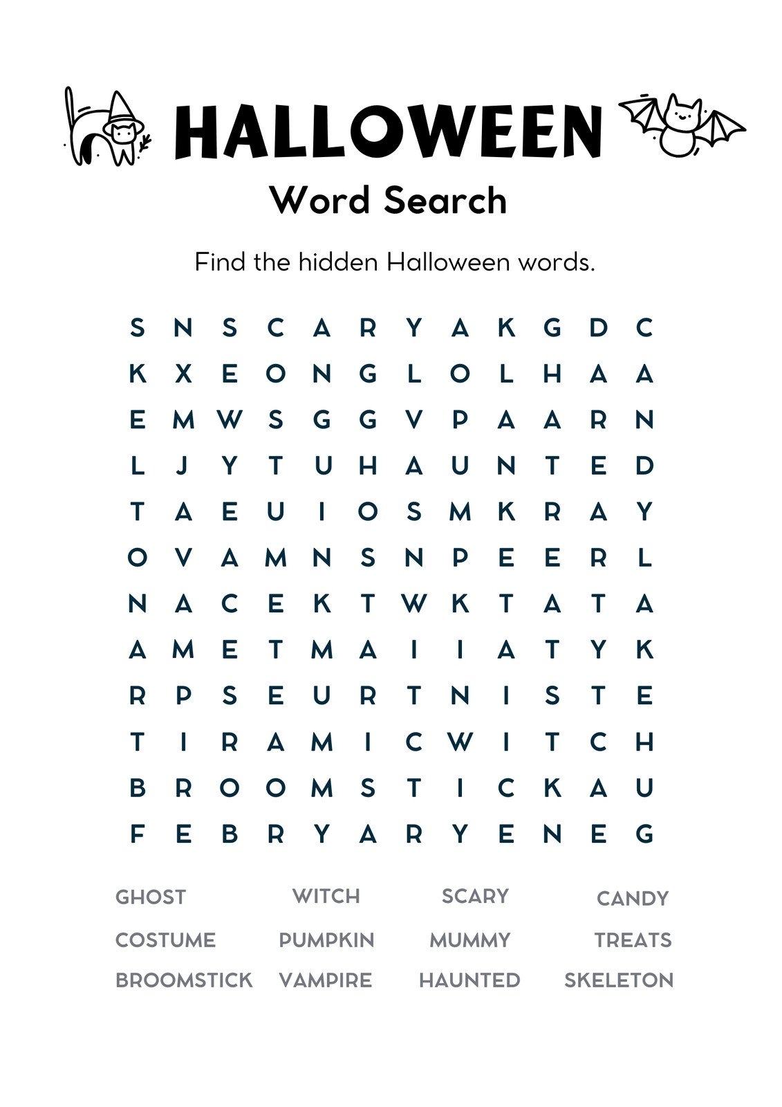 Free Printable Halloween Worksheets Pdf