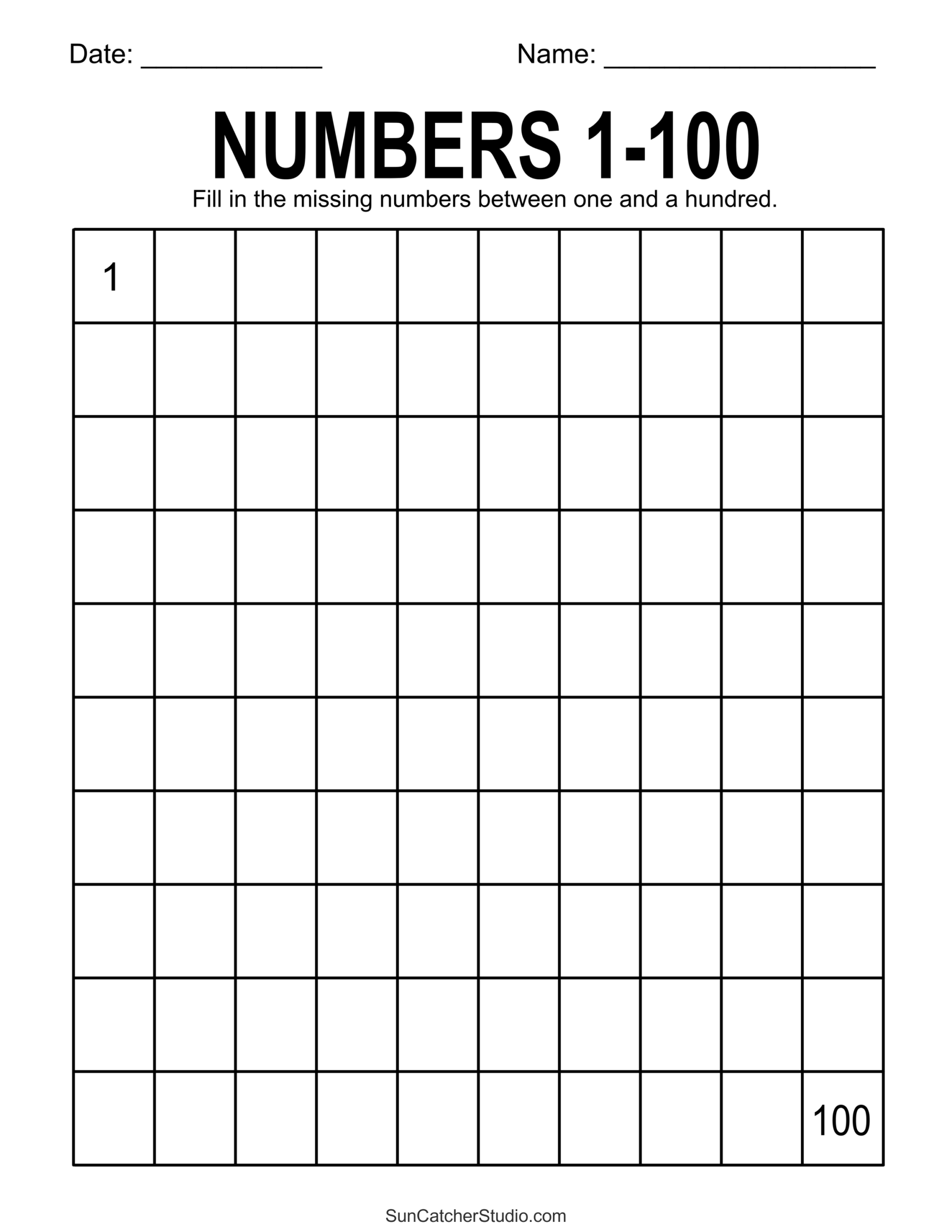 writing numbers 1 100 worksheets pdf