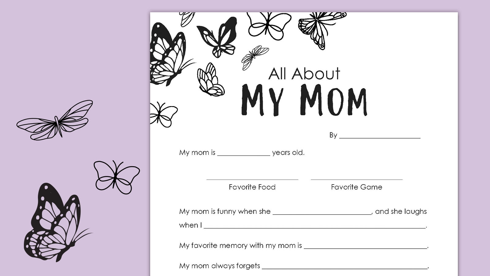 all about my mom worksheet