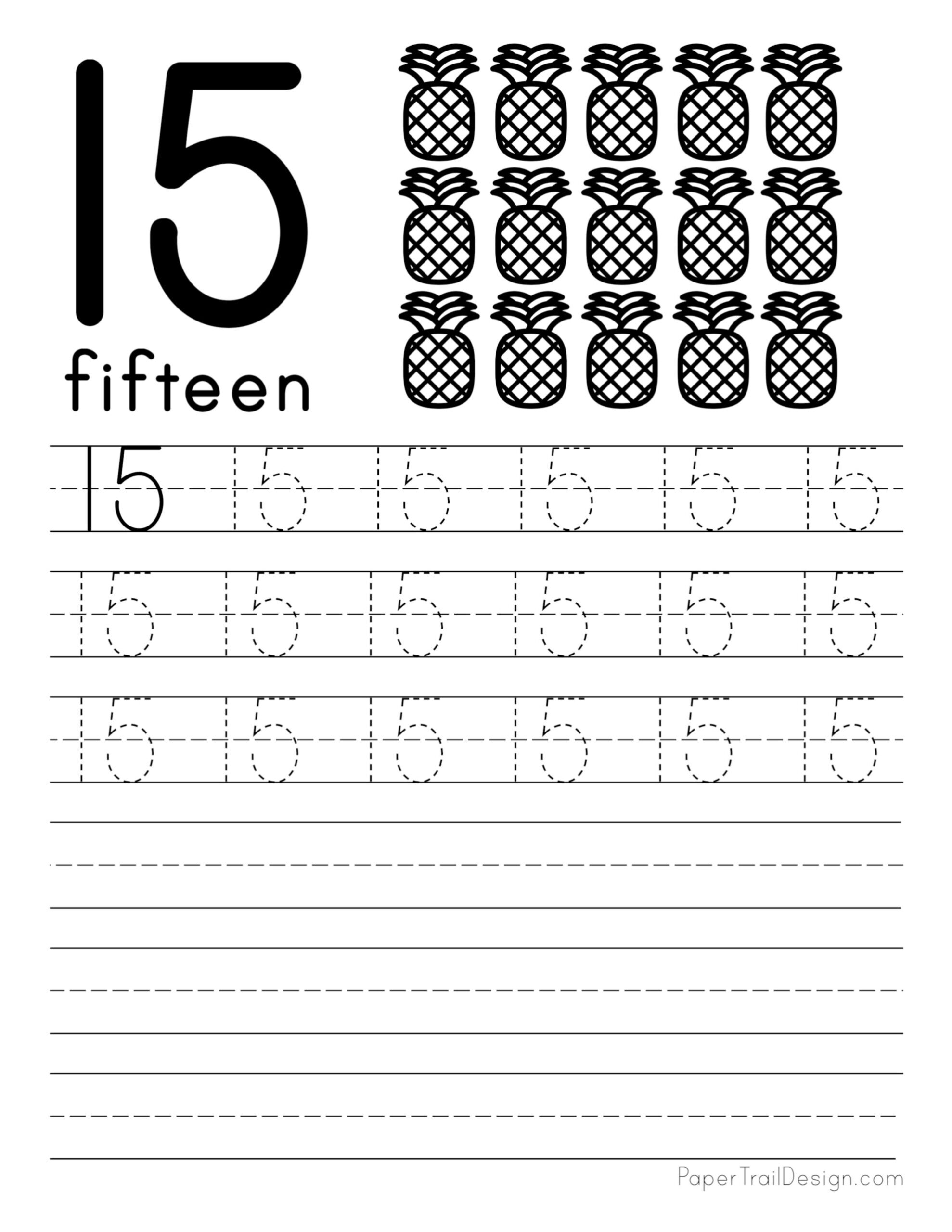 FREE Printable Number 15 Tracing Worksheets For Preschool Worksheets Library
