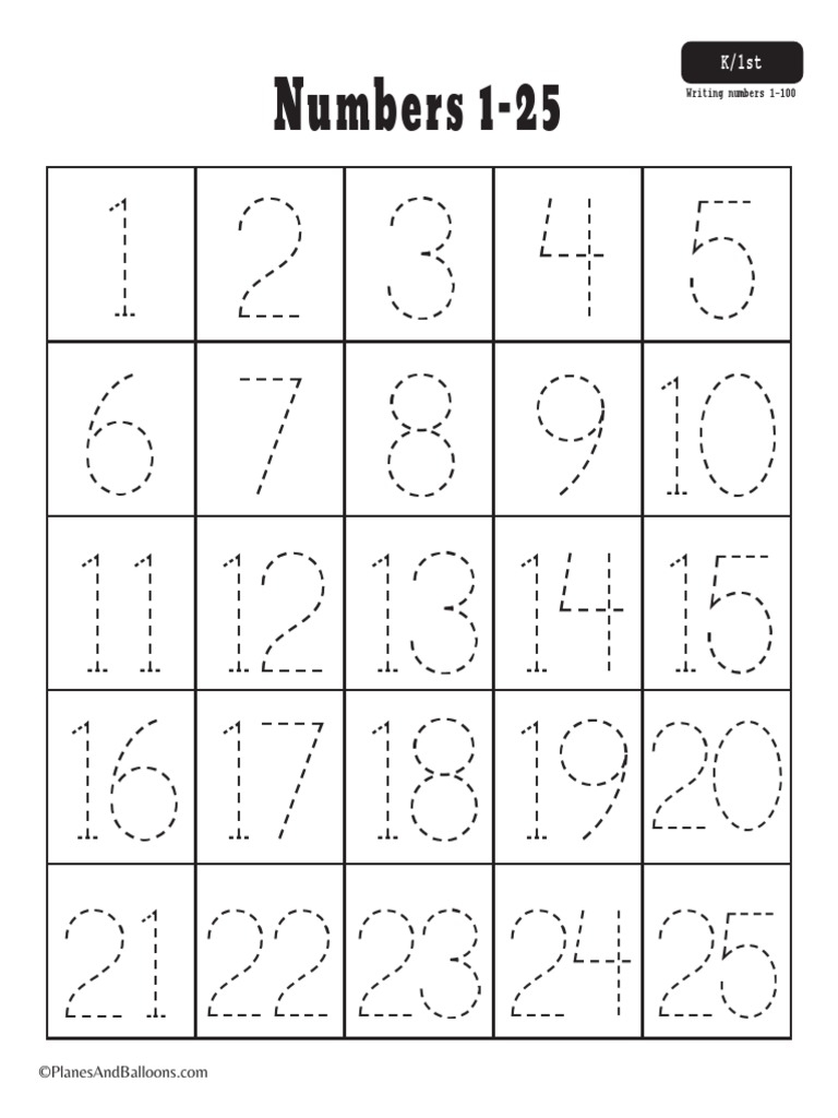 number tracing worksheets 1 100