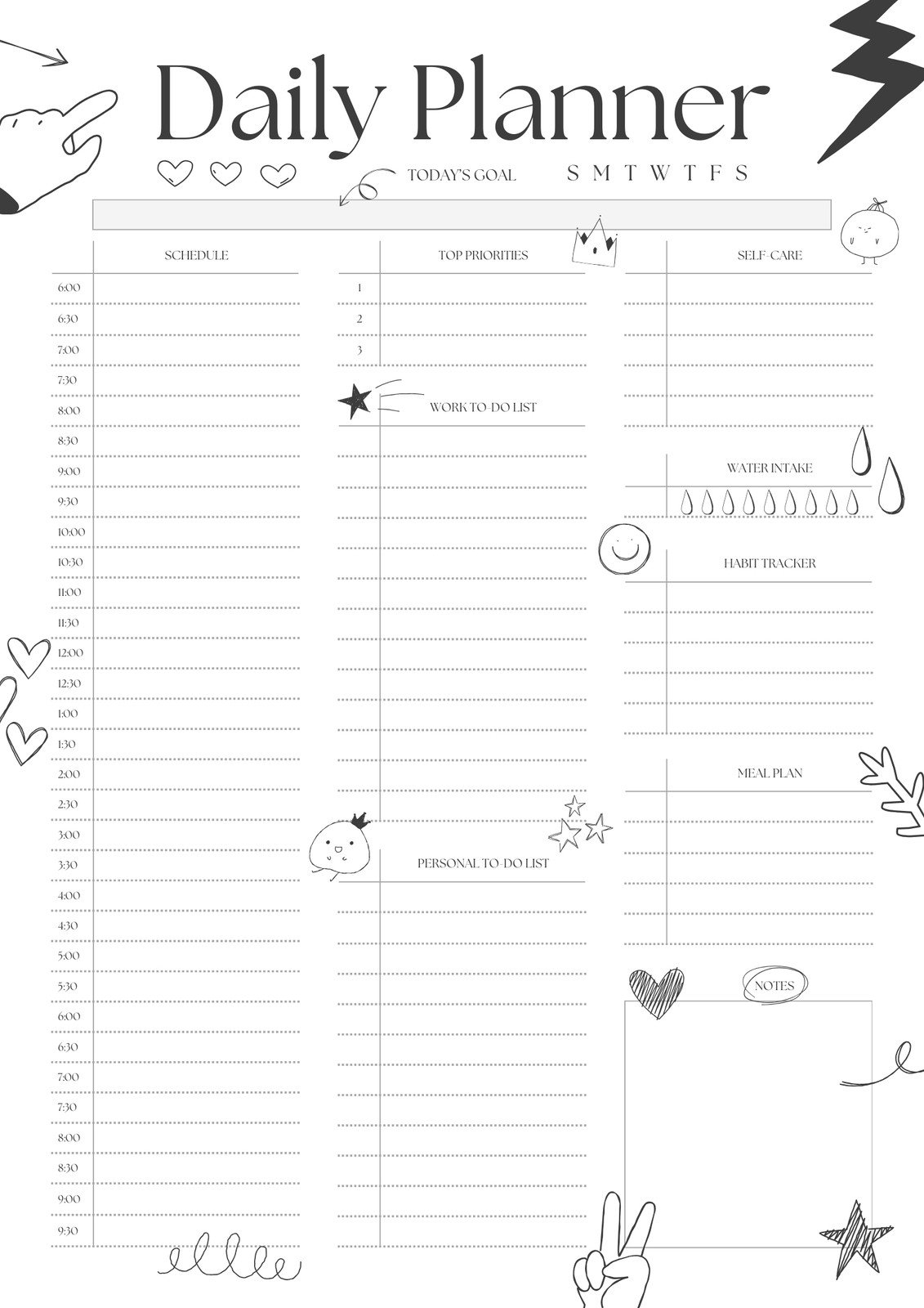 daily planner aesthetic pdf