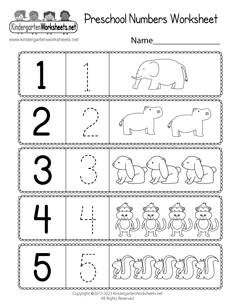 Free Printable Number Worksheets For Preschoolers