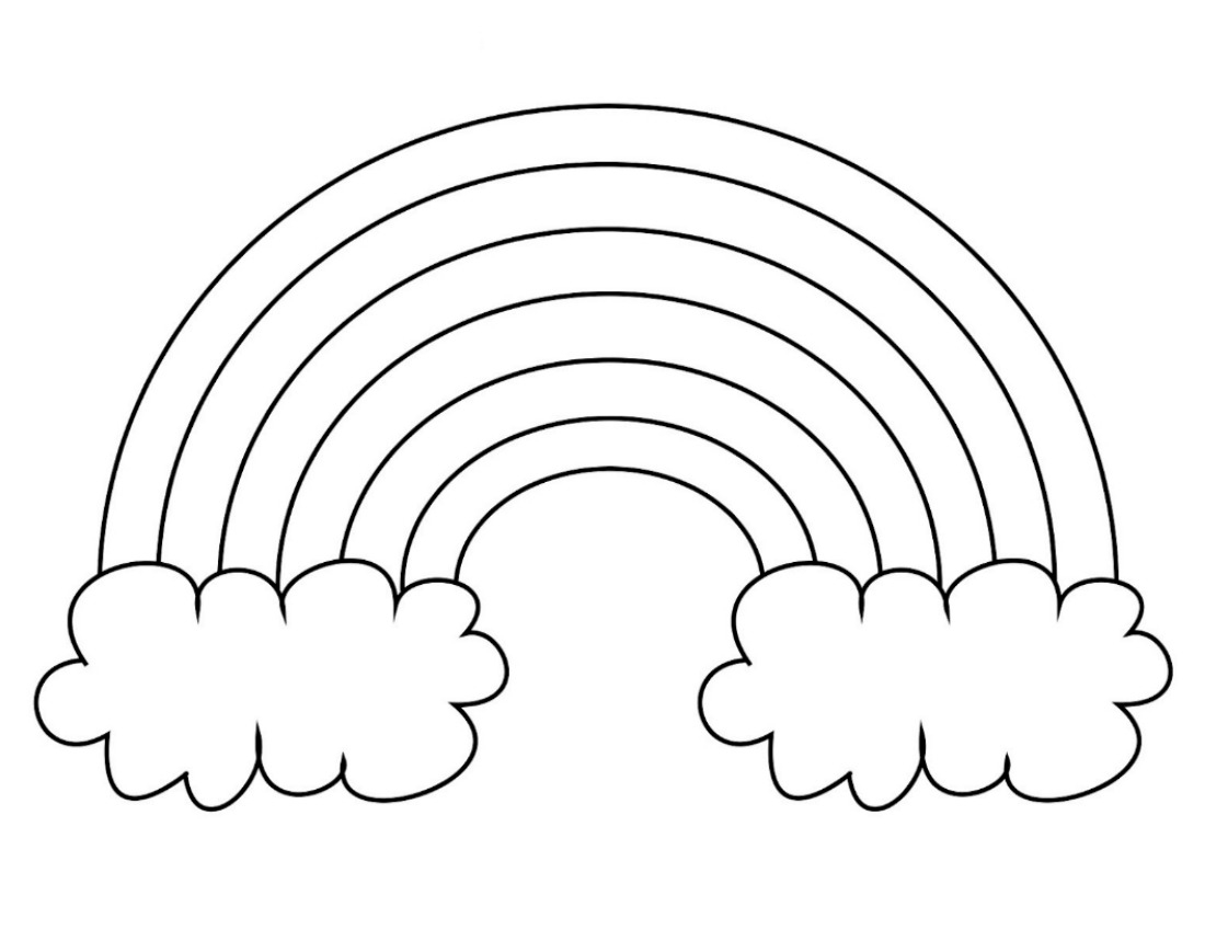 Rainbow Colouring In Page