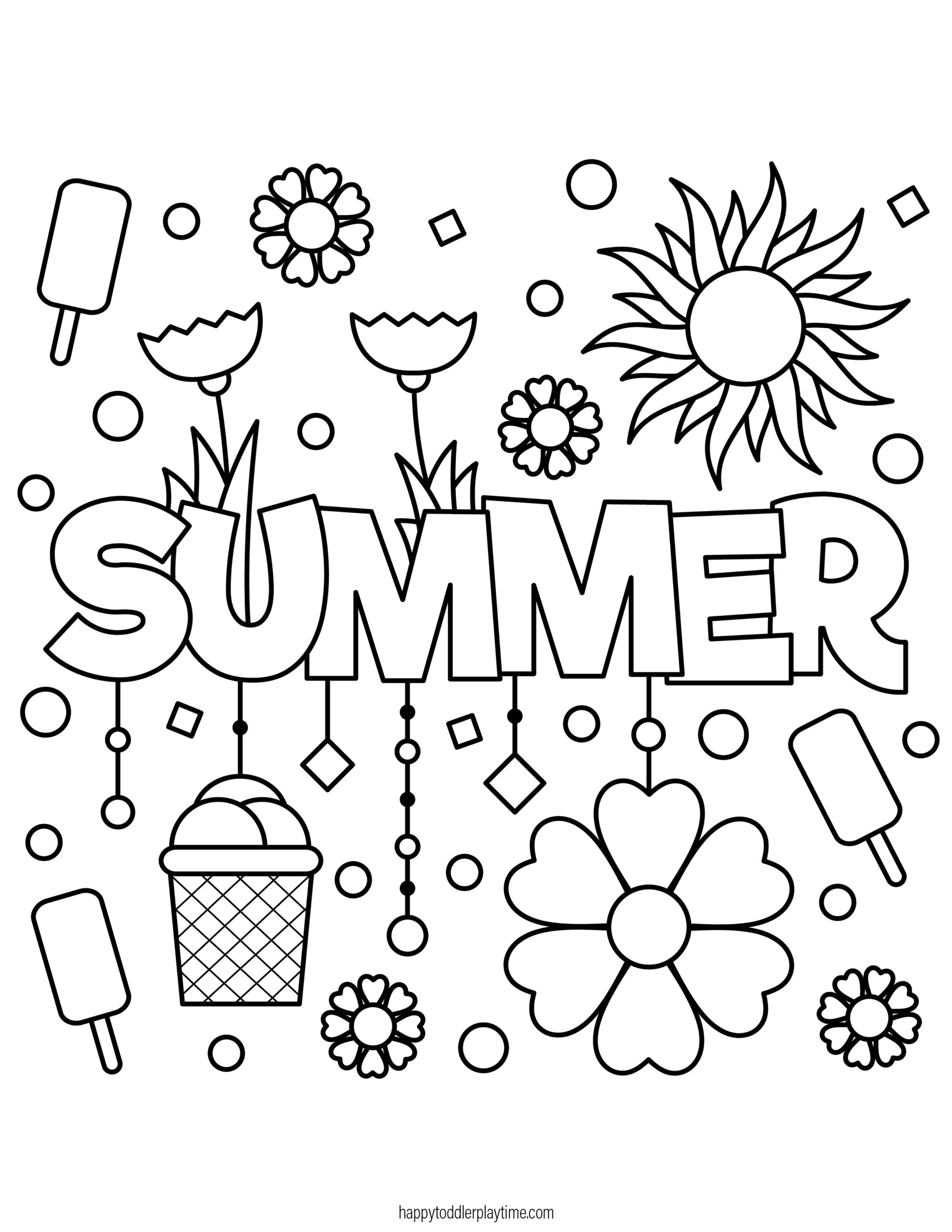 summer coloring pages for preschoolers