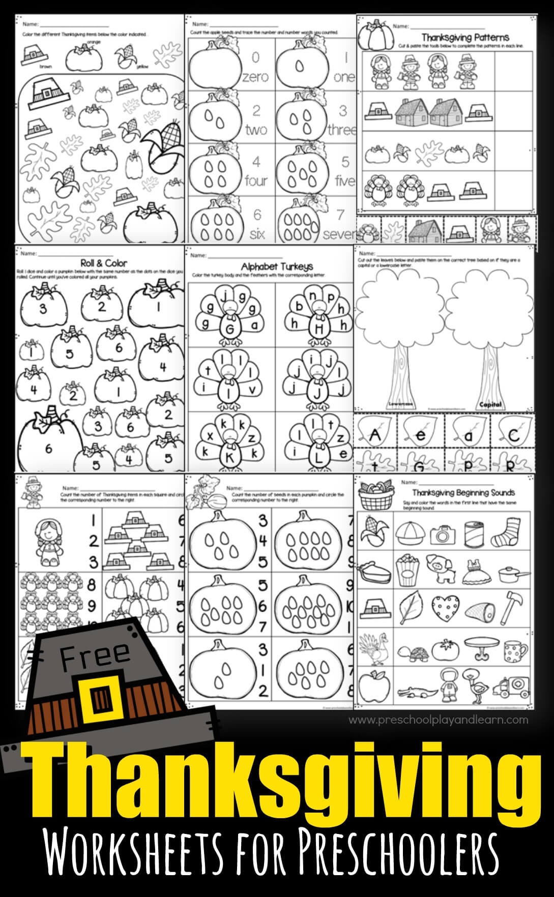 november worksheets for preschool