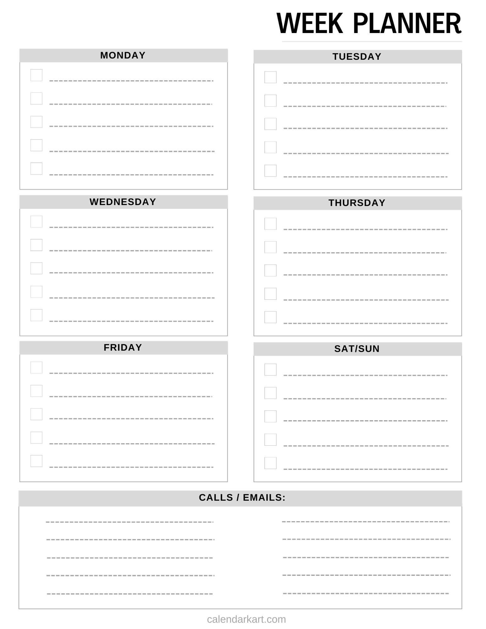 free weekly planner printables