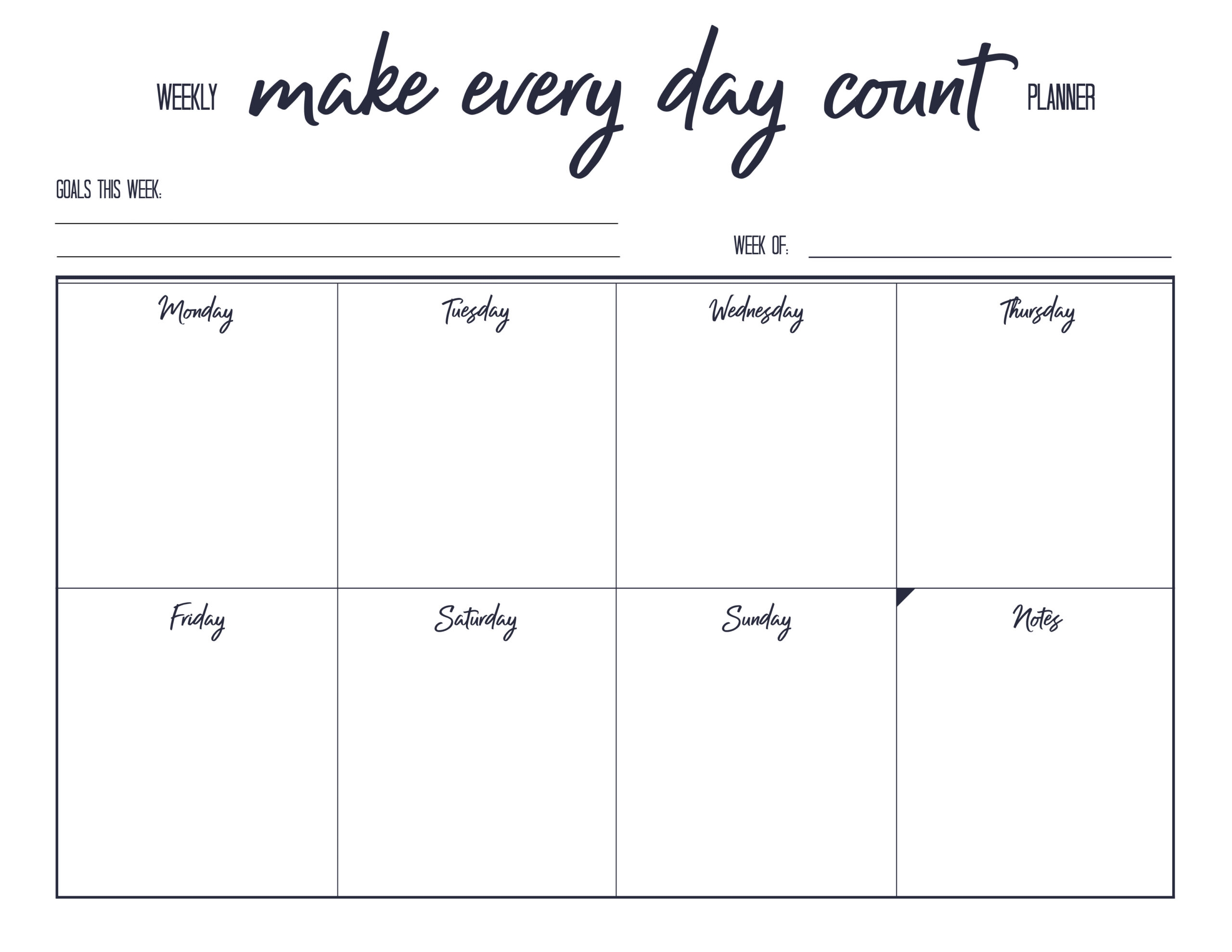 Free Printable Weekly Planner Printable