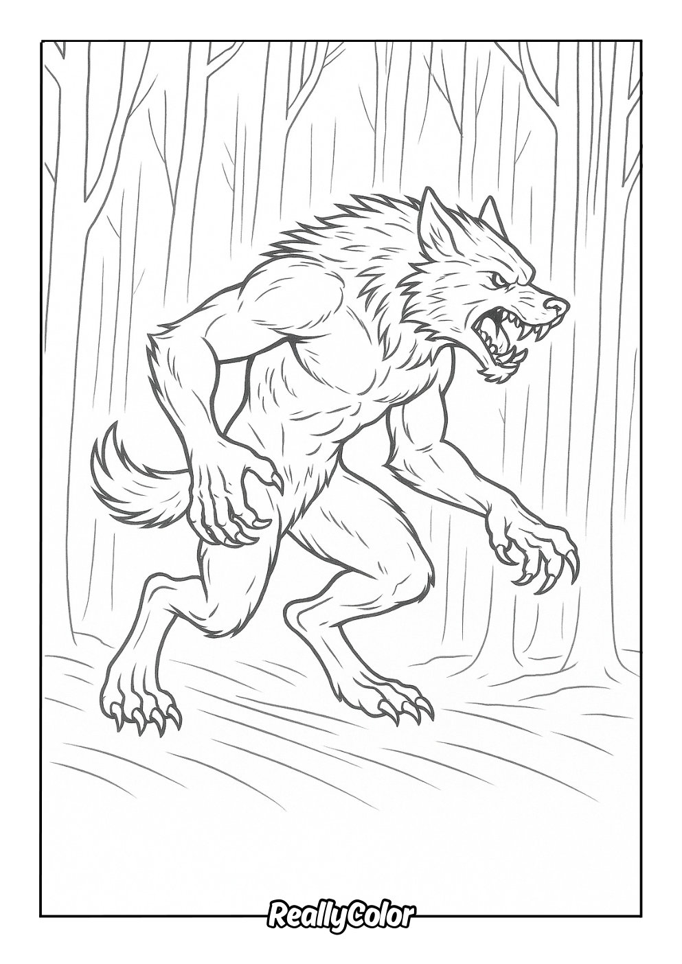 Free Printable Werewolf Coloring Pages Free Printable Werewolf Coloring Pages