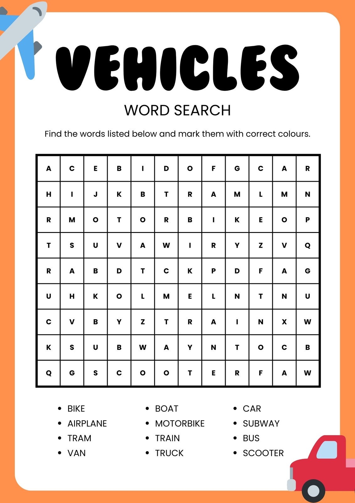 Printable Word Search Worksheets