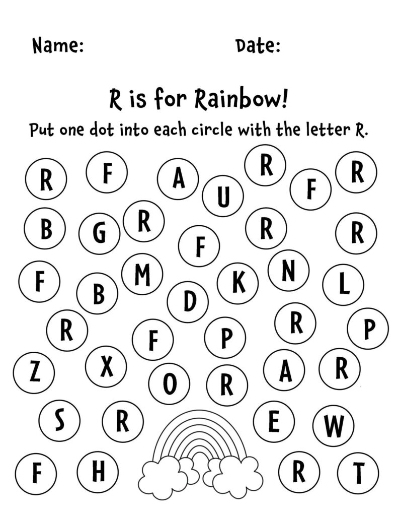 Rainbow Worksheet For Preschool