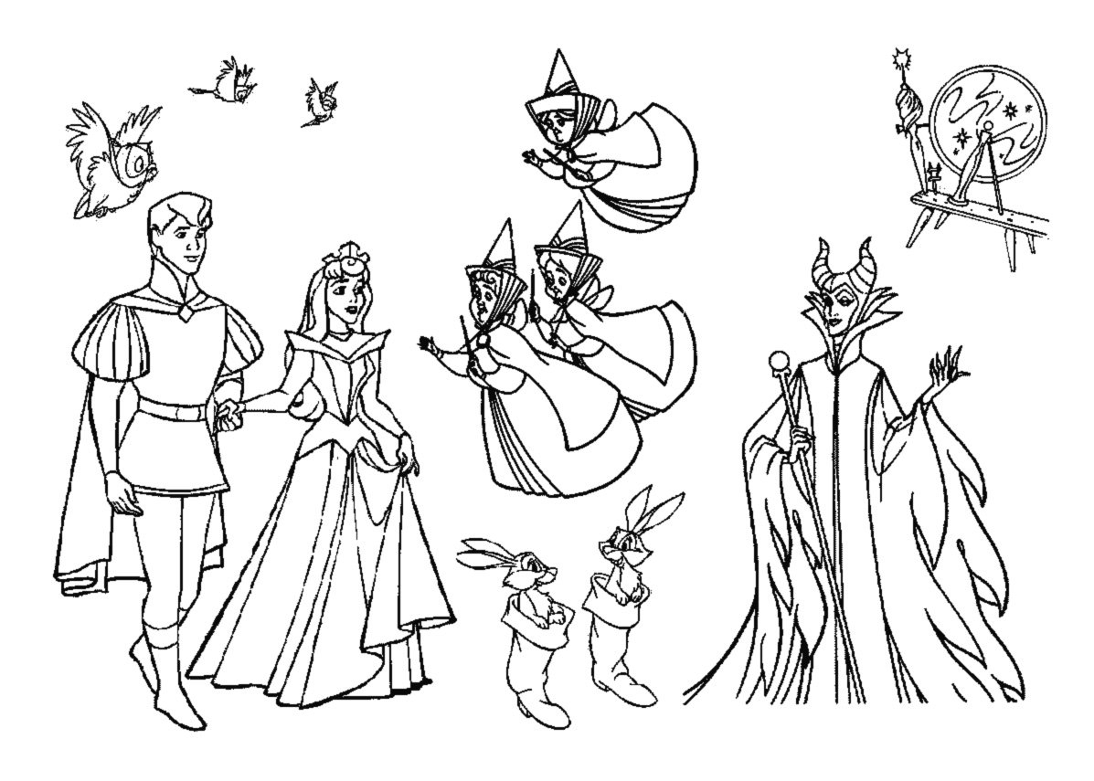 sleeping beauty coloring page