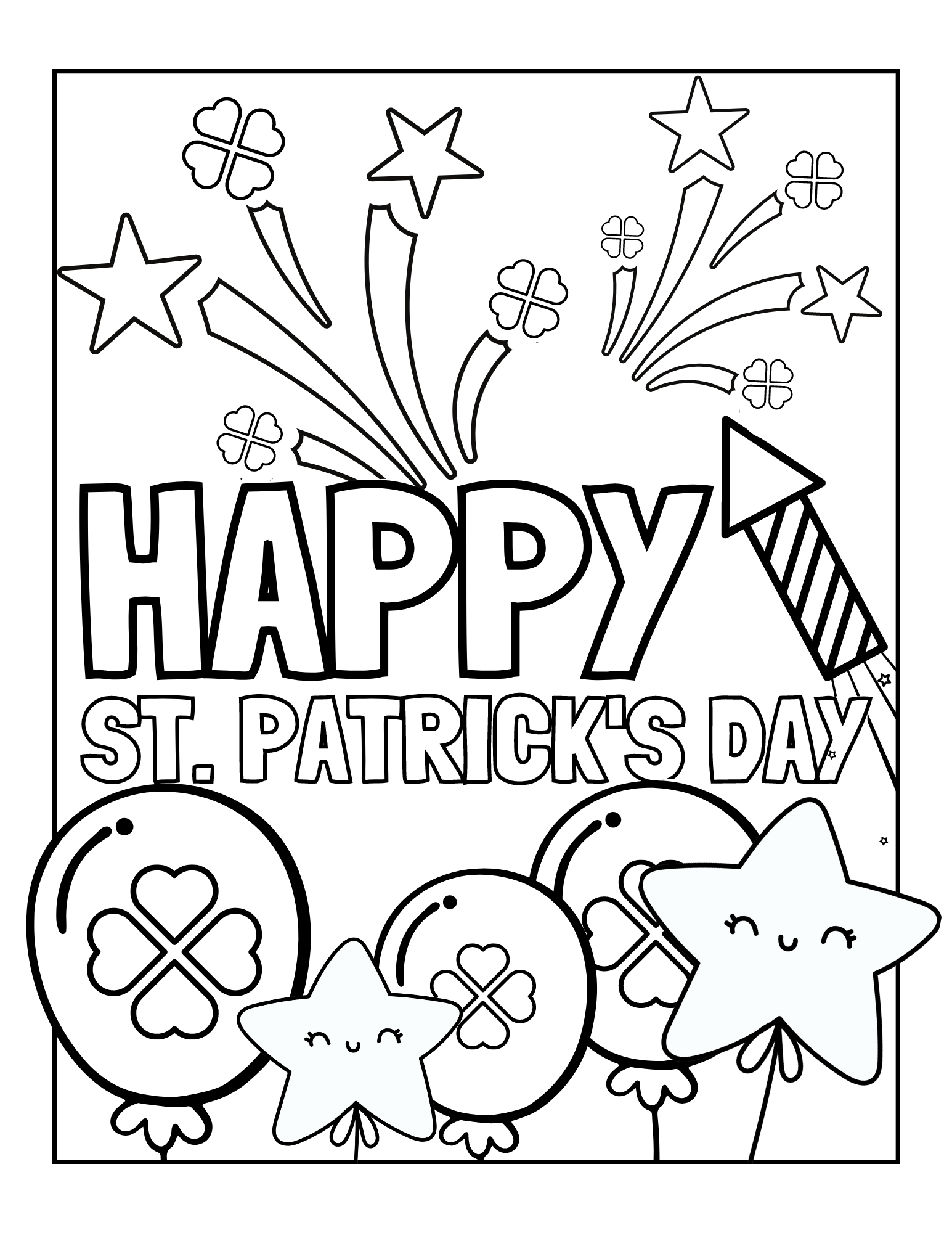 coloring page of st patrick