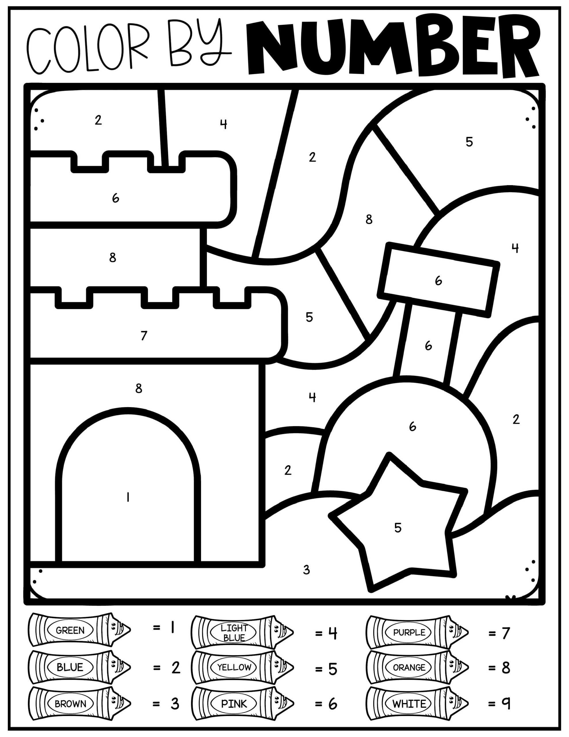Free Summer Color By Number Little Bins For Little Hands