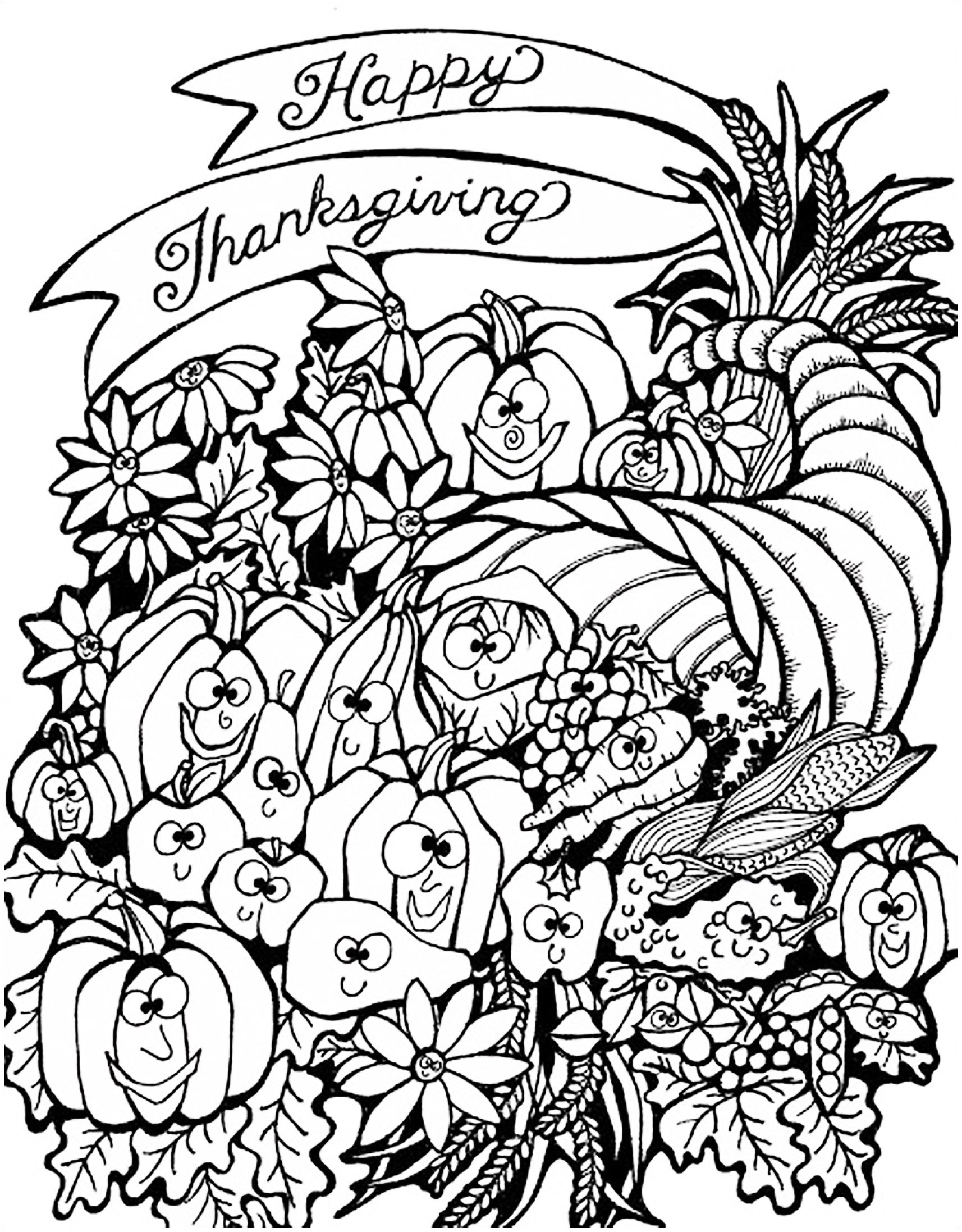 thanksgiving pages to color