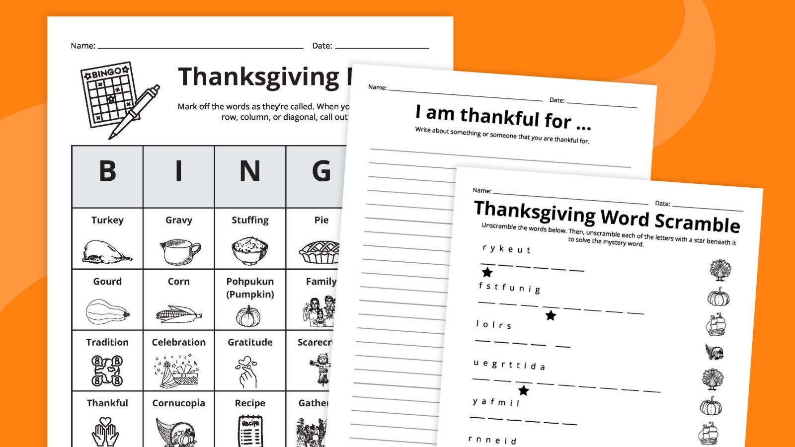 free printable thanksgiving worksheets