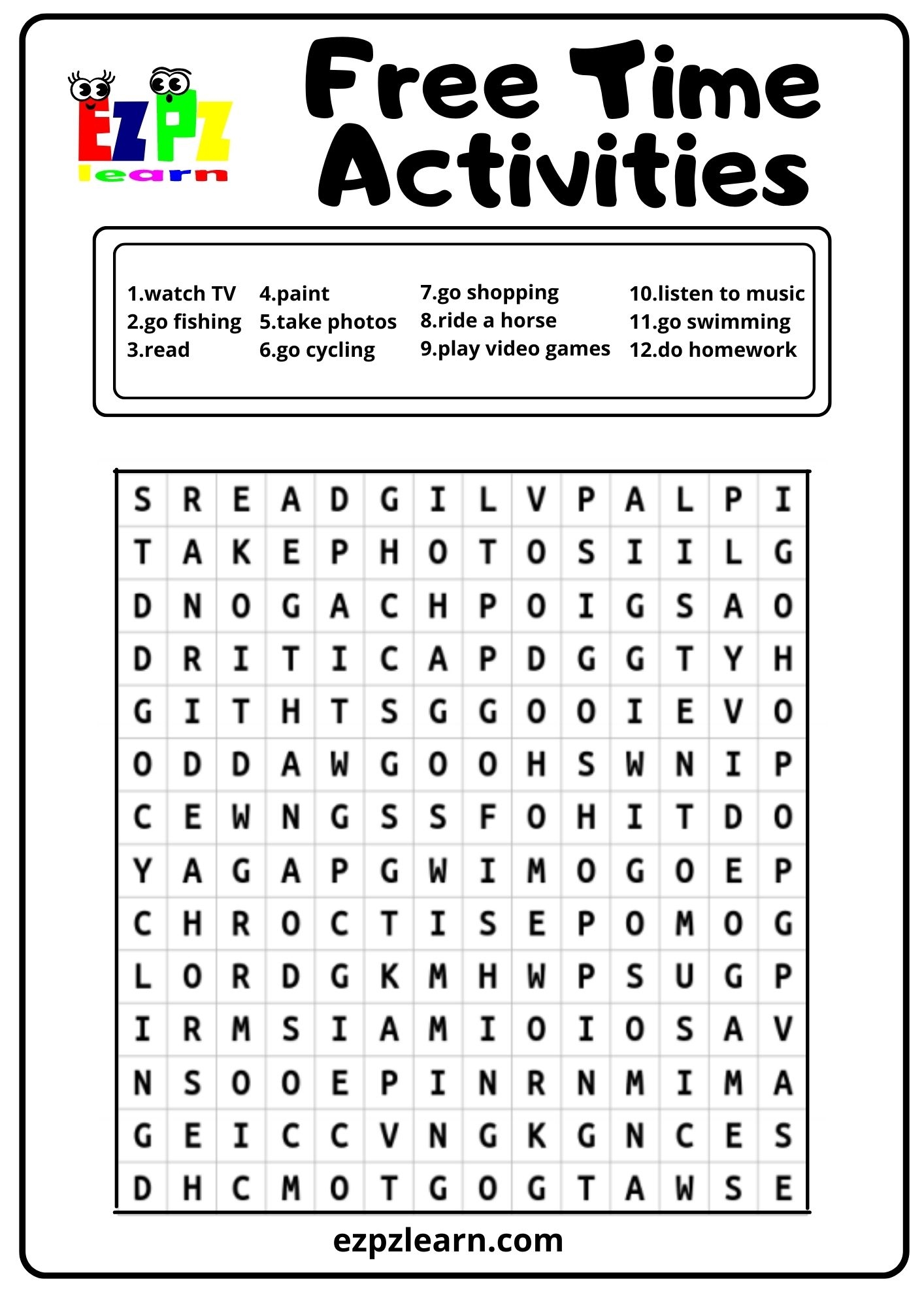 word find printable worksheets