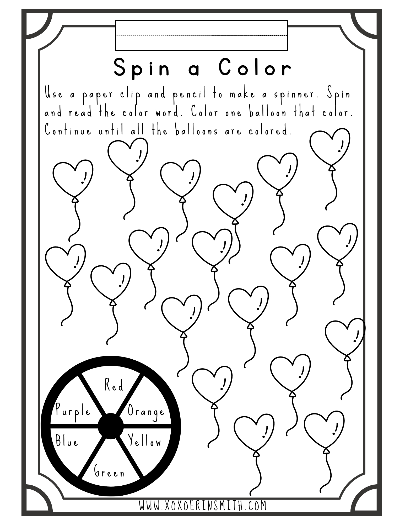 Free Printable Valentine’s Day Worksheets