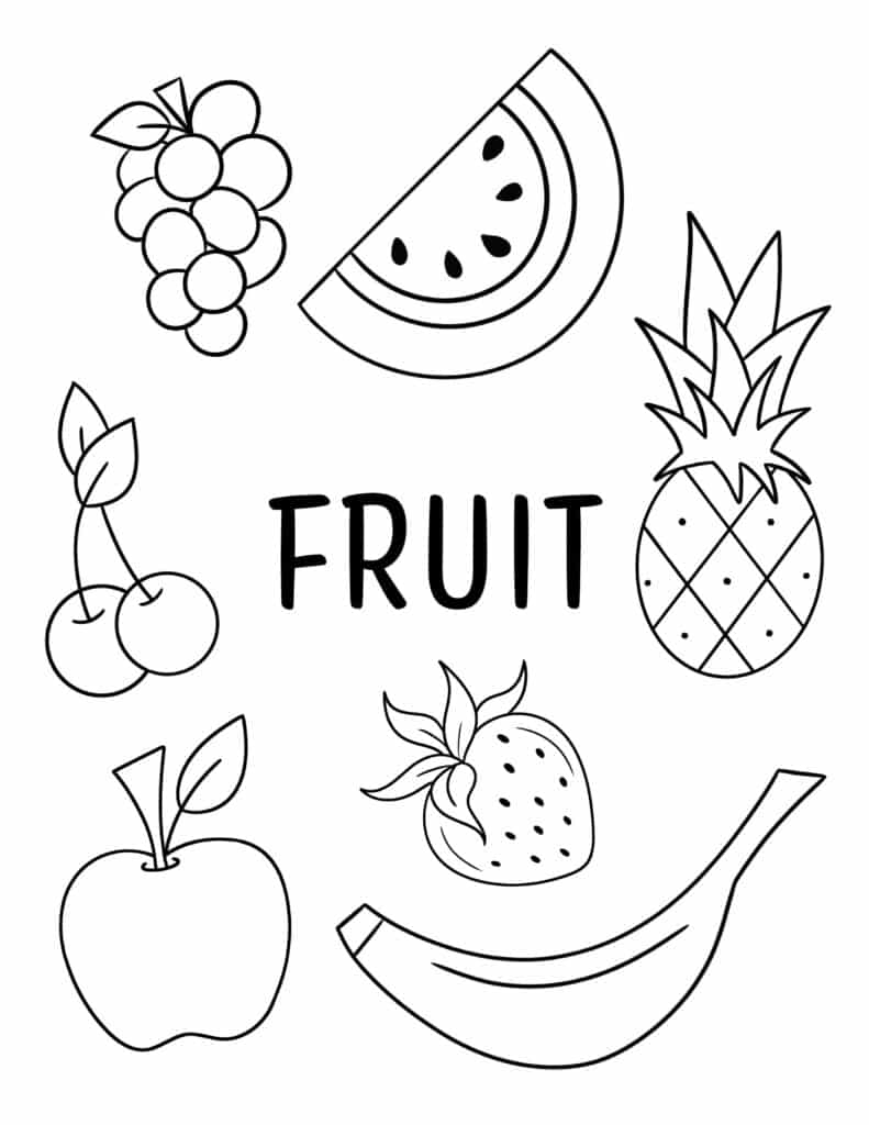 Fruits And Vegetables Coloring Pages