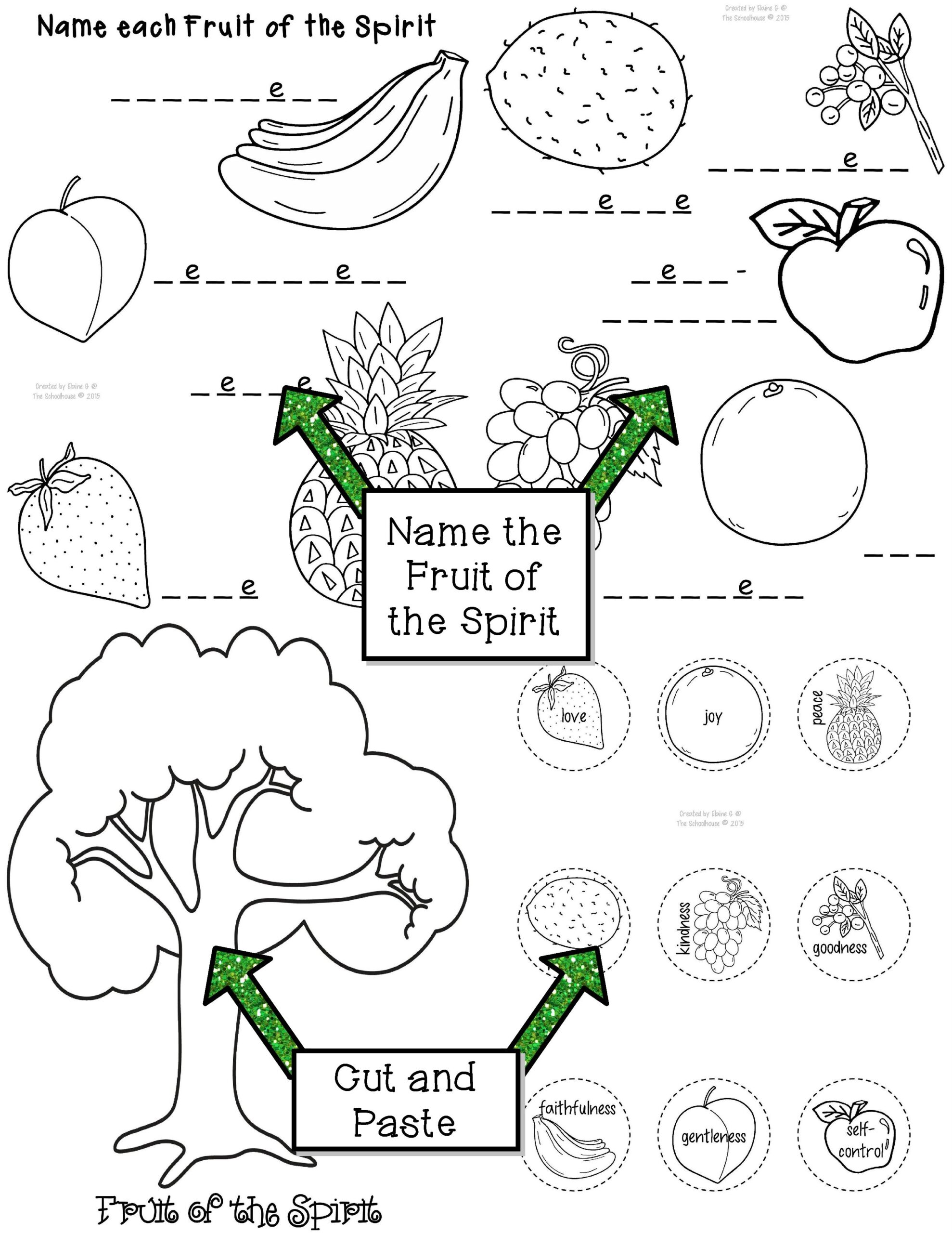 Fruit Of The Spirit Worksheets