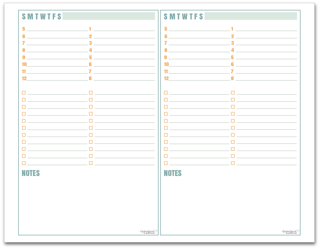 daily planner printable pages