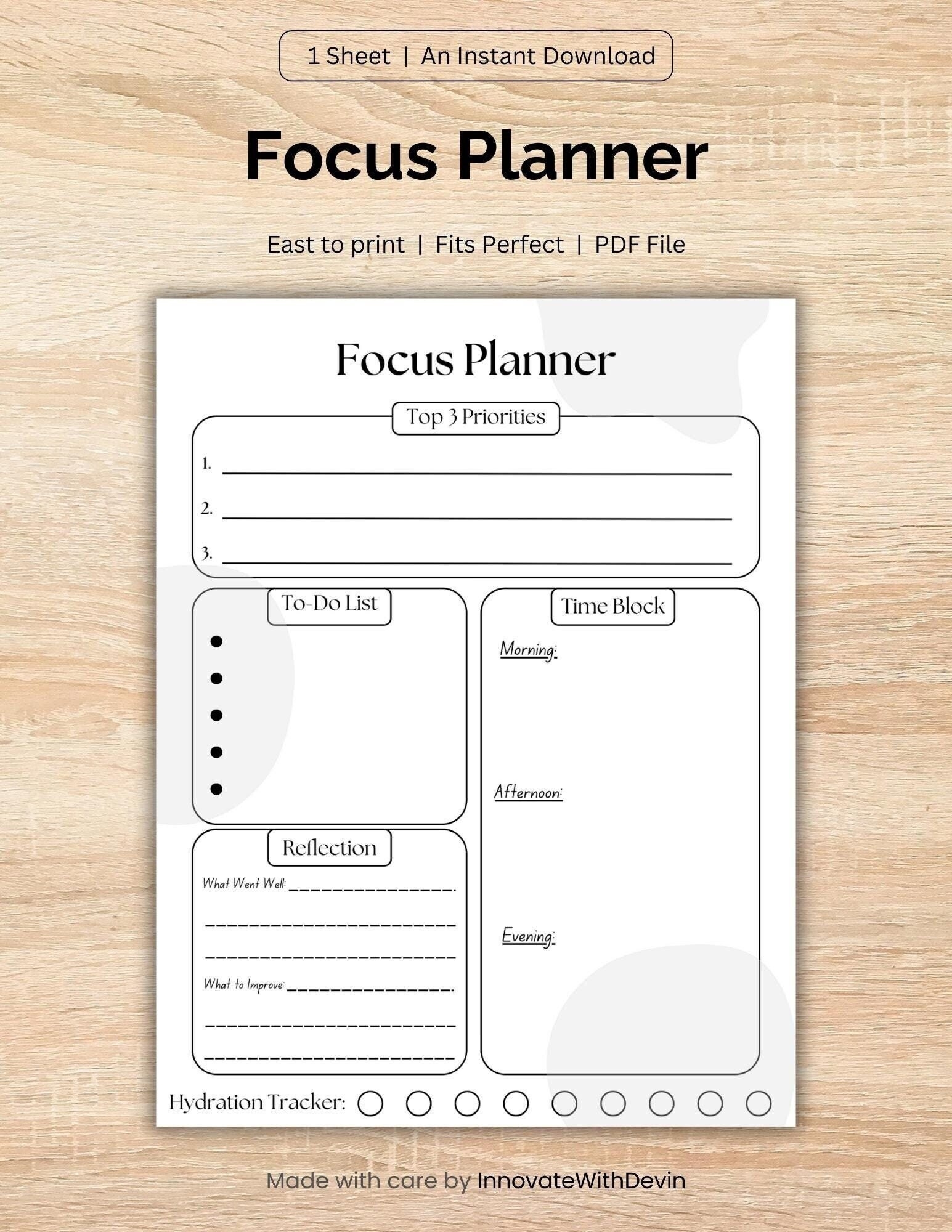 Full Focus Planner Pdf Etsy