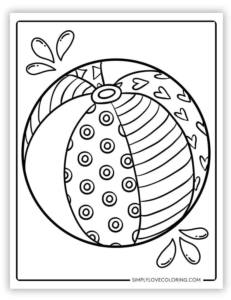 Fun Beach Ball Coloring Pages Free PDF Printables Simply Love Coloring