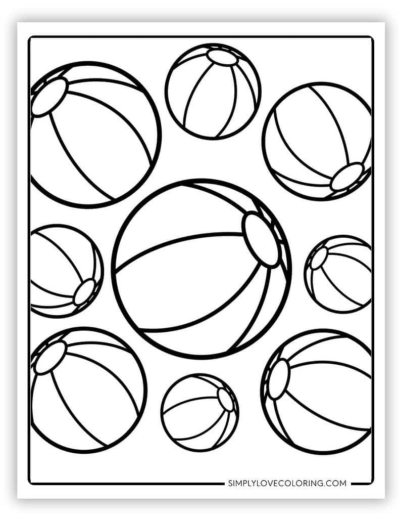 Fun Beach Ball Coloring Pages Free PDF Printables Simply Love Coloring