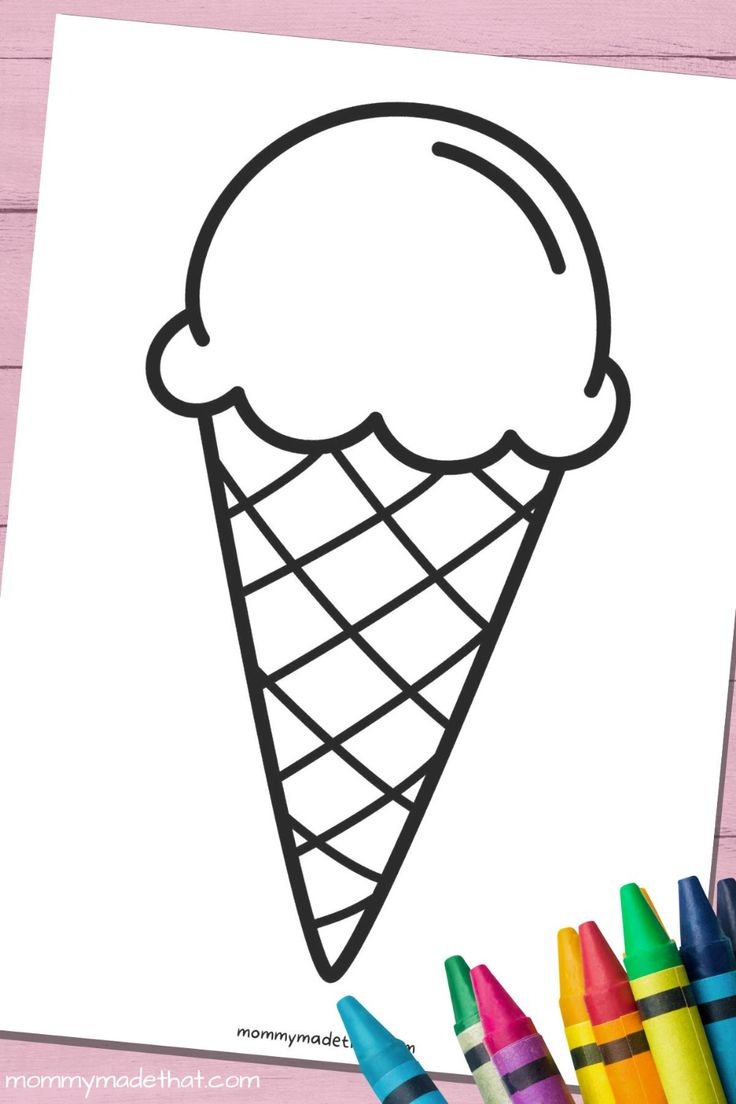Ice Cream Cone Coloring Sheet