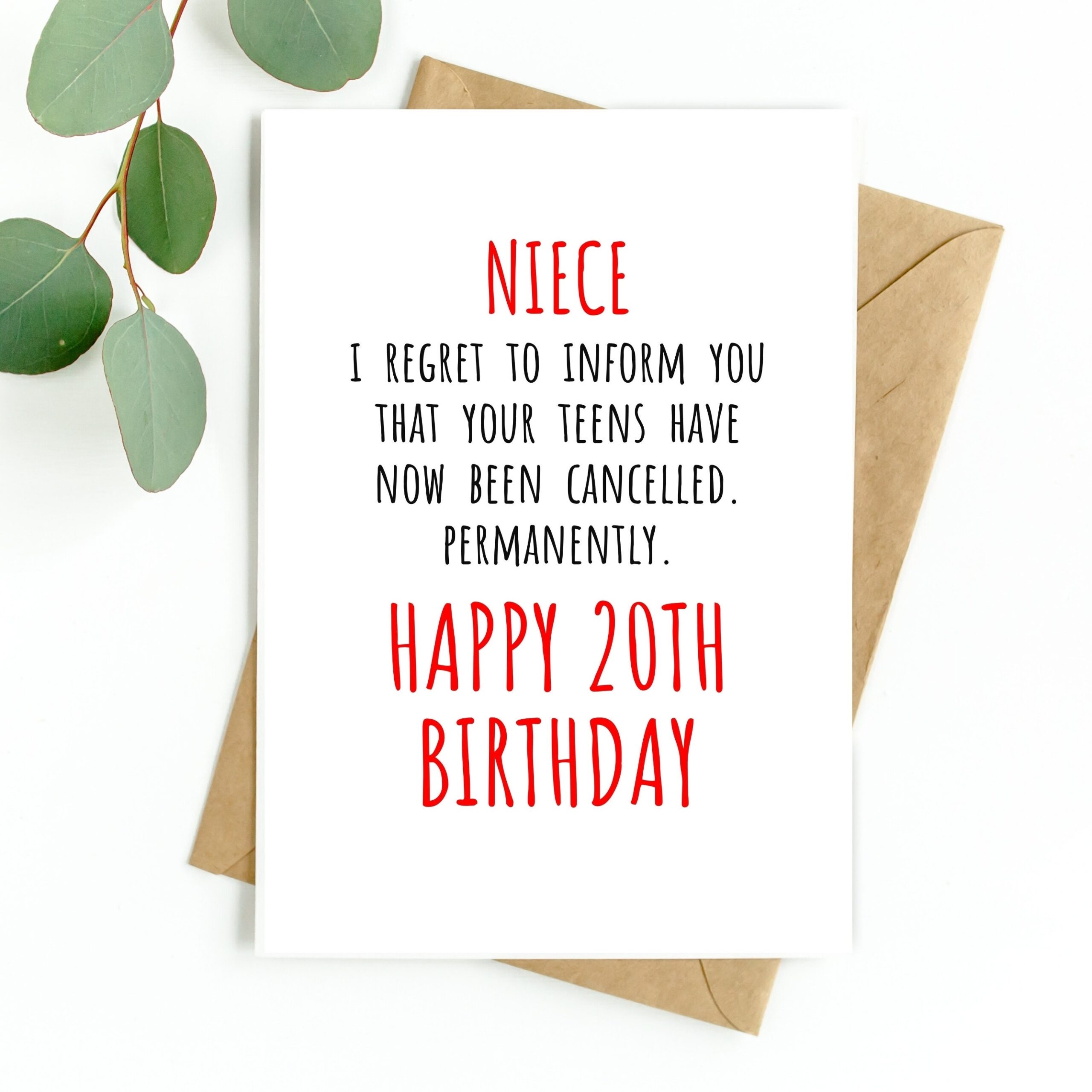 Funny 20th Birthday Card 20th Birthday Card For Son Daughter Sister Brother Nephew Niece Grandson Granddaughter Godson Goddaughter 20 Etsy