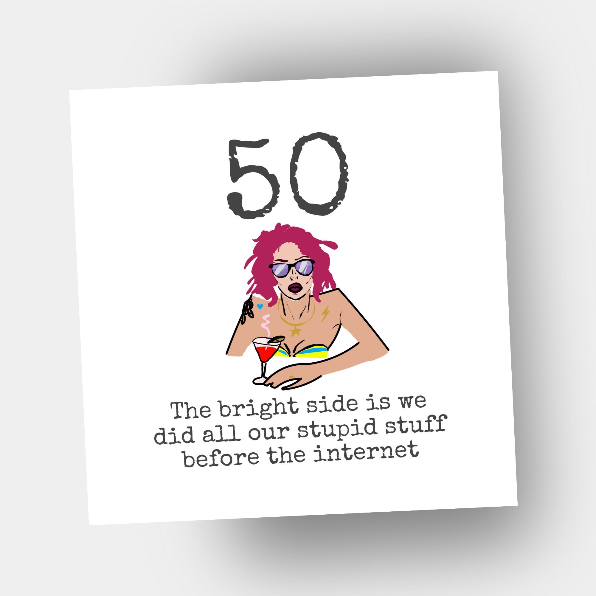 Funny 50th Birthday Card For Women Unique Fiftieth Birthday Etsy