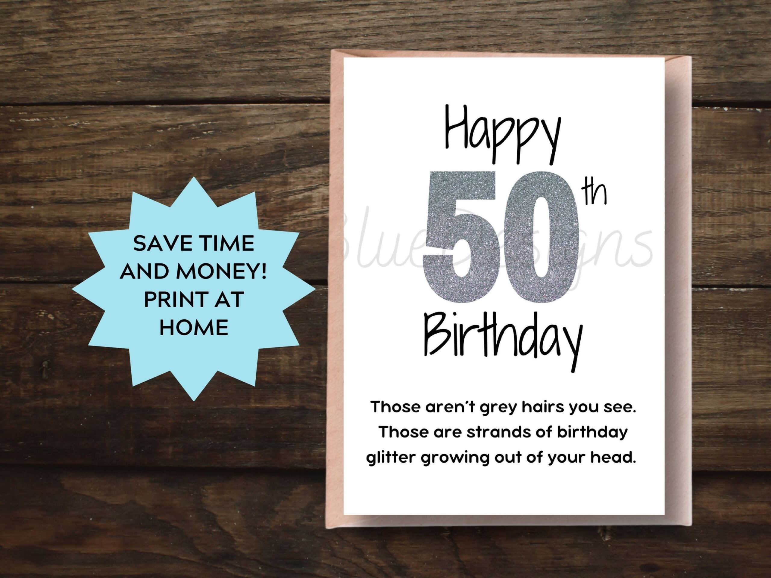 Funny 50th Birthday Card Grey Hair Glitter printable Card Etsy Funny 50th Birthday Card Grey Hair Glitter printable Card Etsy