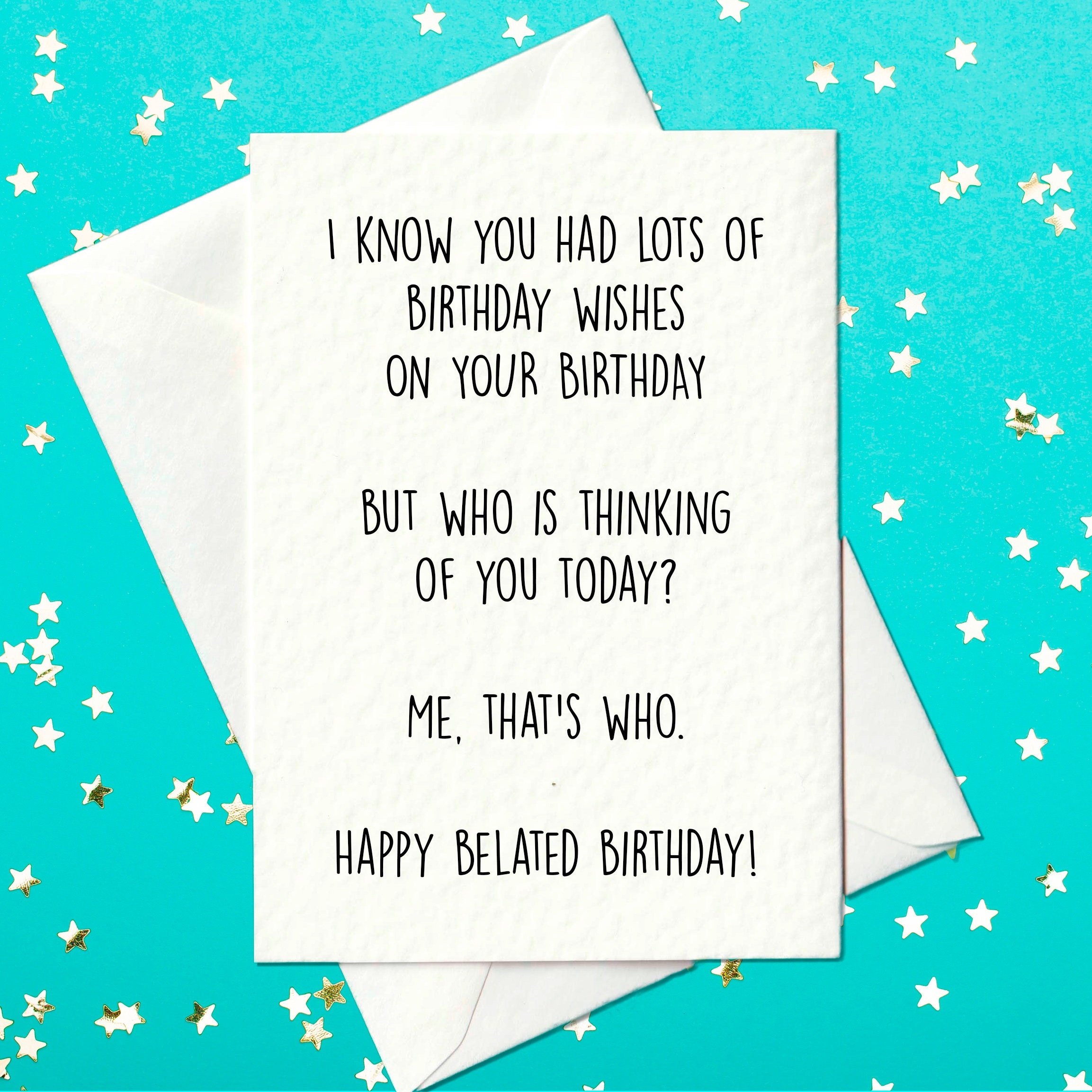 late birthday wishes funny