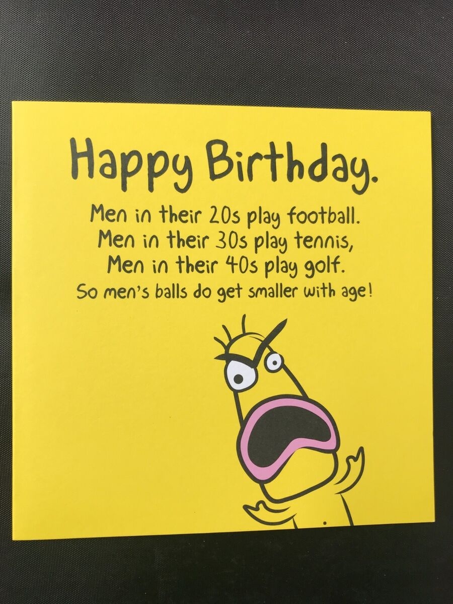Funny Birthday Card Humour Men Male Him Balls Square 15 X 15 Cm EBay